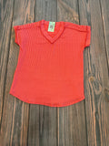 Ribbed top Coral- (S-L)
