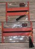 Makeup Junkie Bags- In The Clear Red
